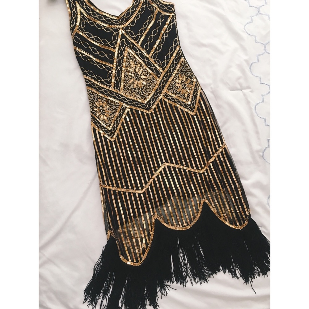 Gold & Black Flapper Dress